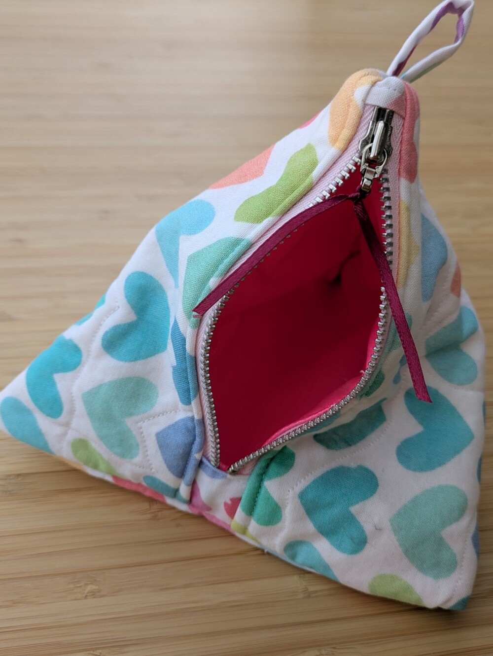 Mini Wet Bag - Storage Pouch In Watercolour Hearts - Picture 2 of 4